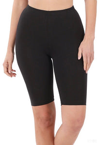 Black- Bermuda Length Biker Shorts